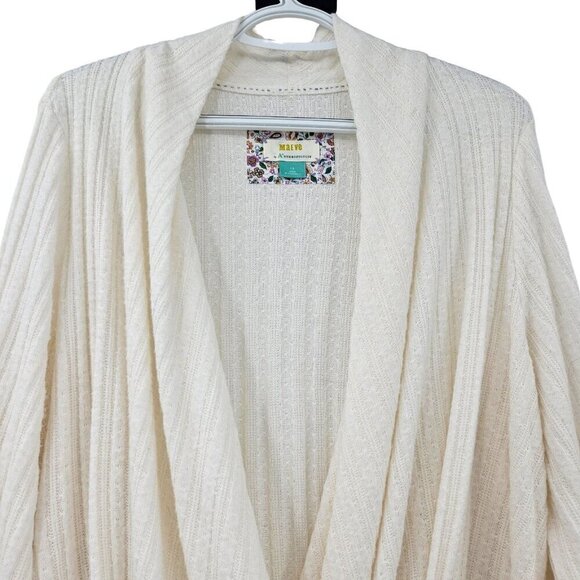 Anthropologie Maeve Rafela Hacci Surplice Top Cream Women’s Size 1X Puff Sleeve - Picture 5 of 12